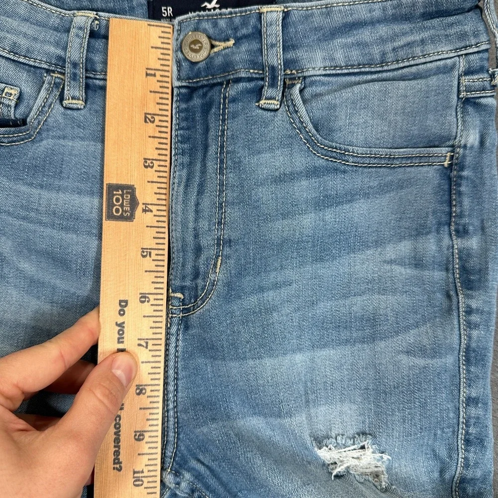 Hollister Jeans Womens 5R Blue Denim Classic Stretch High Rise Crop Super Skinny